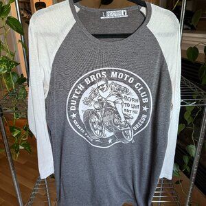 Dutch Bros Moto Club Raglan Tee – Large